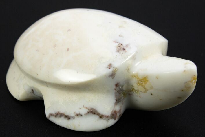 Polished White King Cobra Jasper Turtle - India #311899